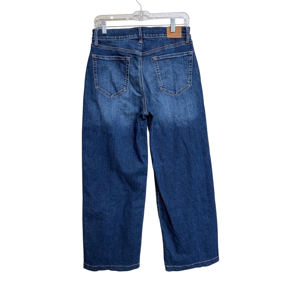 EVEREVE Women Blue High Rise Wide Leg Utility Seam Denim Jeans Size 30 - Picture 3 of 8